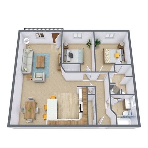 Thunder Creek Apartments in Fargo, ND | Two Bedroom Floor Plan 2175a